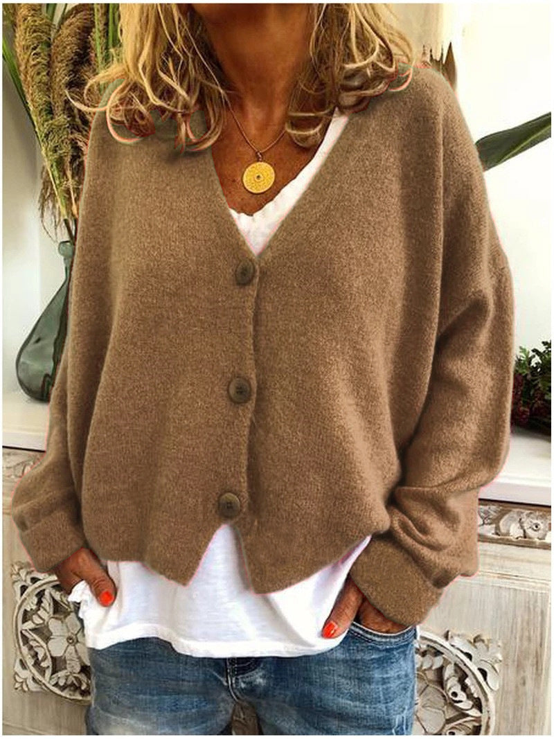 Women's V-Neck Button-Up Cardigan