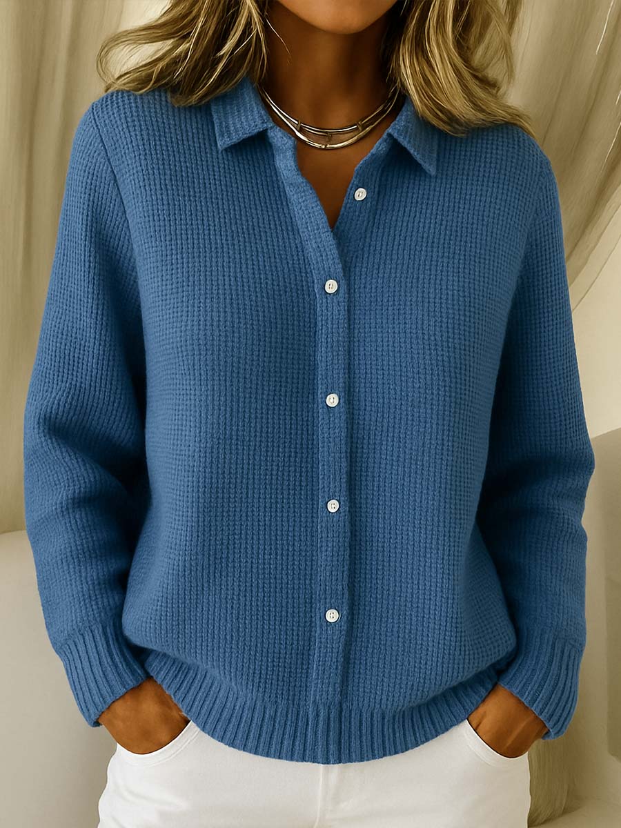 Gilet boutonné pour femme avec col raffiné