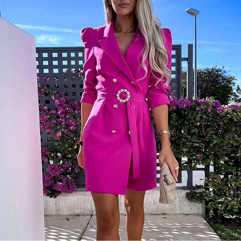 Vestido mini de blazer cruzado para mujer