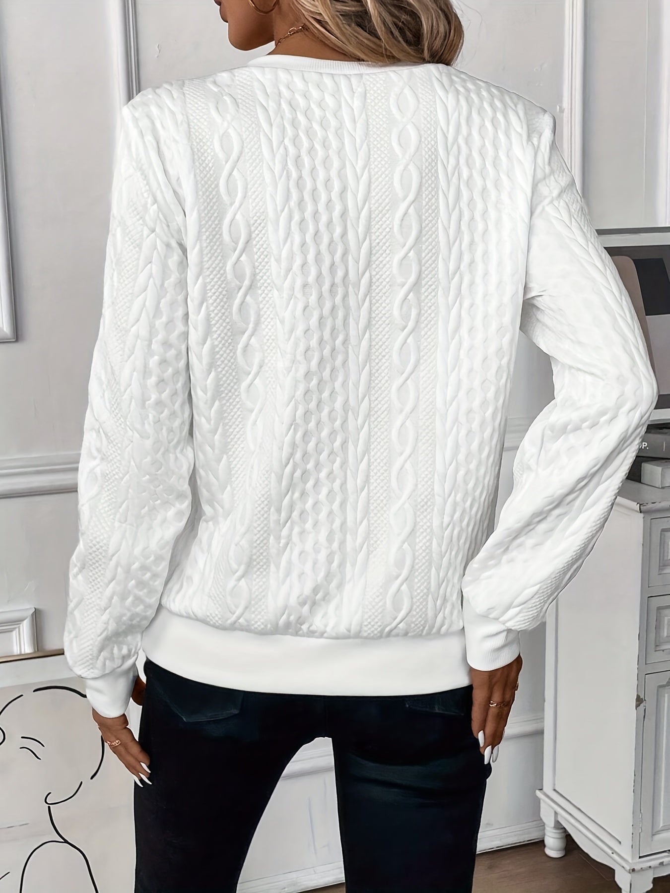 Maglione da donna con cerniera, maniche lunghe, vestibilità ampia