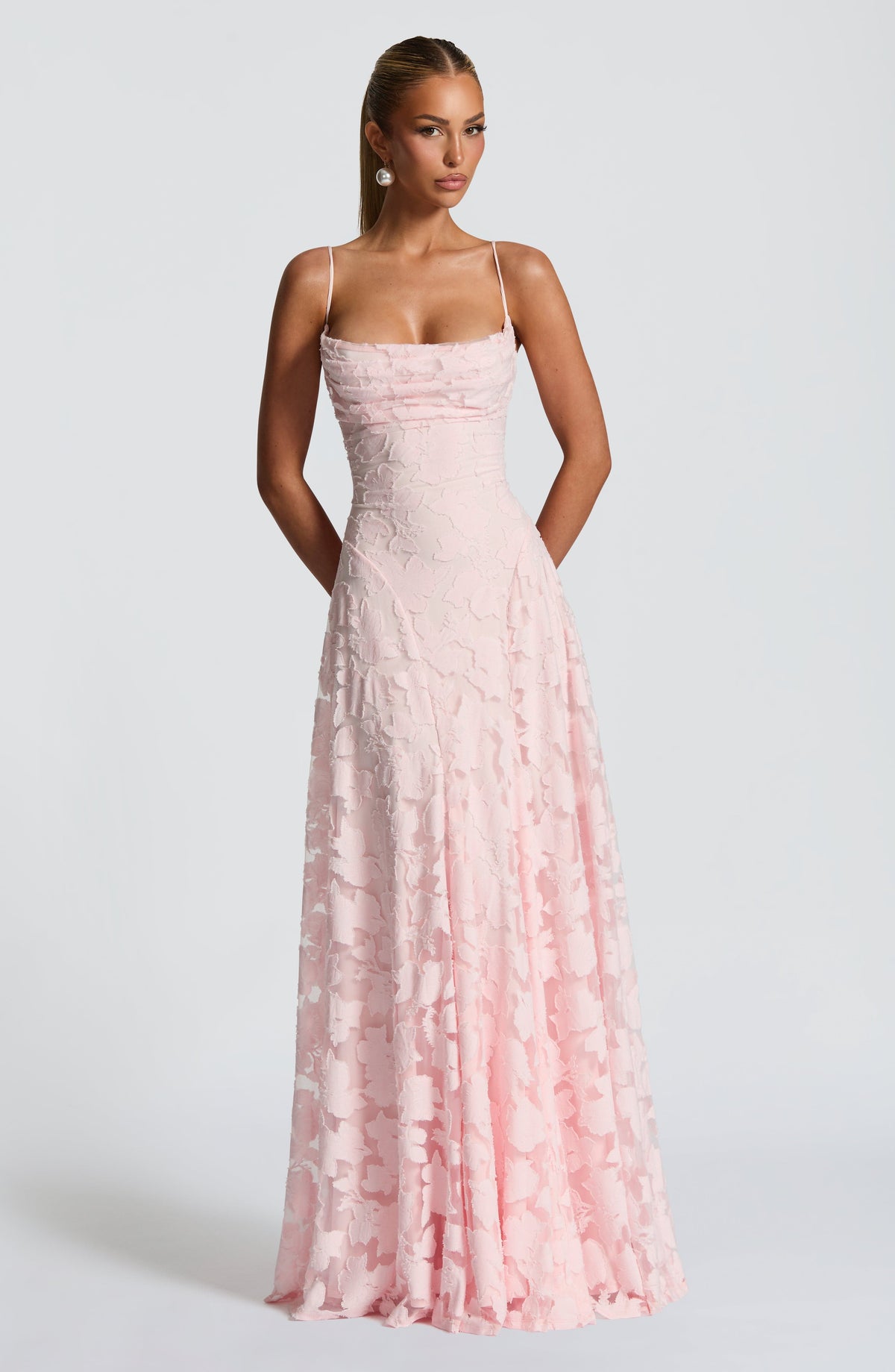 Women's Gingham Evening Party Maxi Dress with Flattering Lace