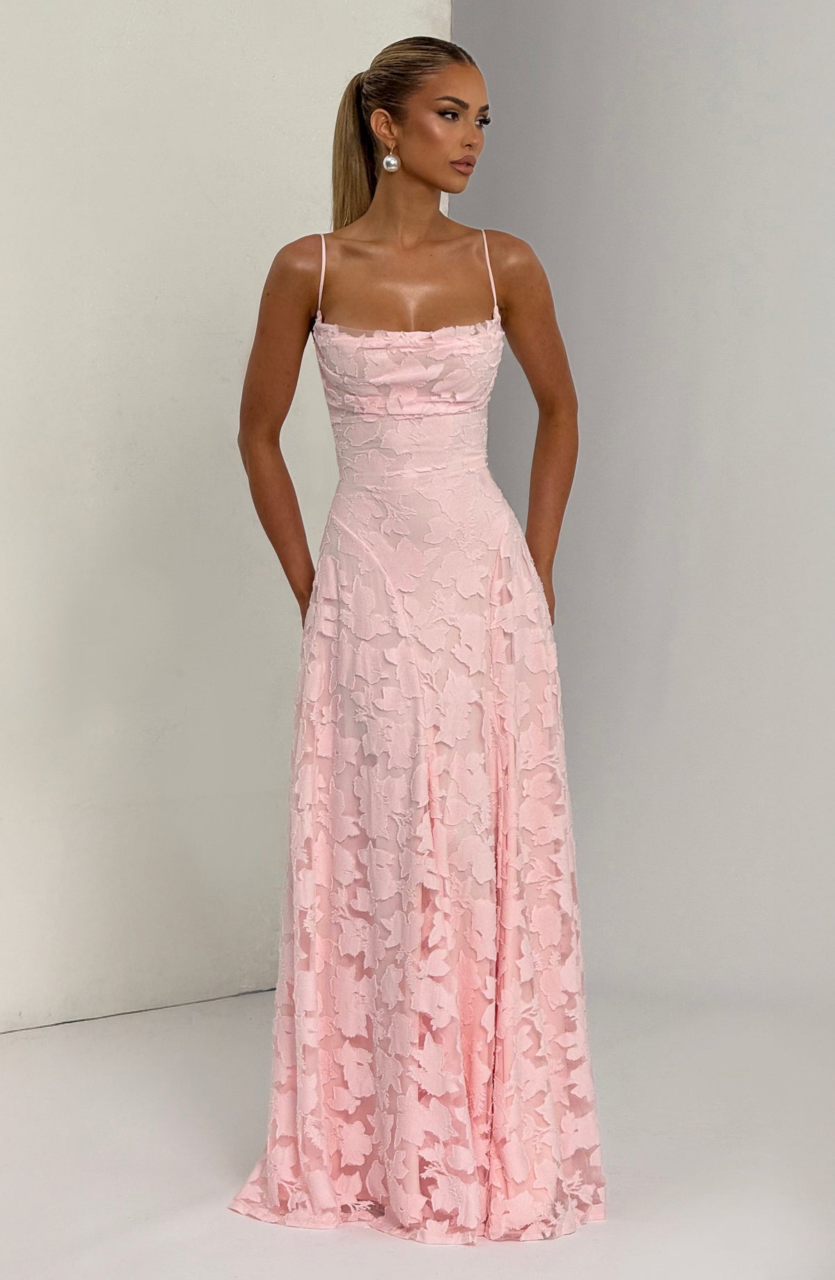 Women's Gingham Evening Party Maxi Dress with Flattering Lace