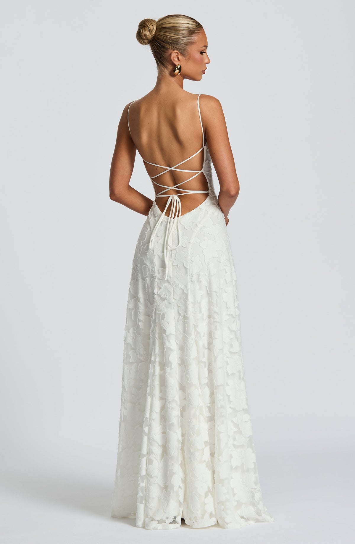 Women's Gingham Evening Party Maxi Dress with Flattering Lace