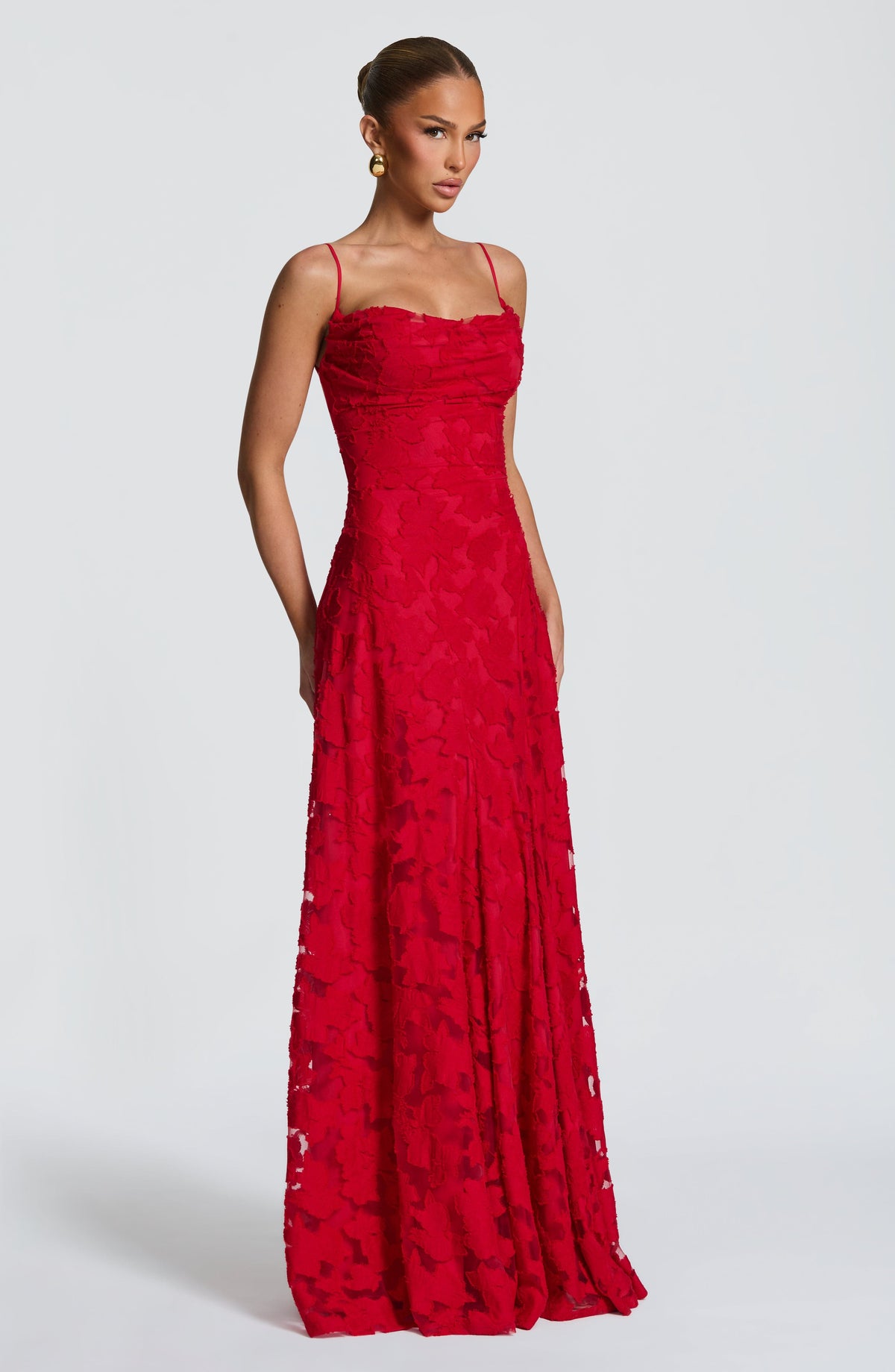 Women's Gingham Evening Party Maxi Dress with Flattering Lace