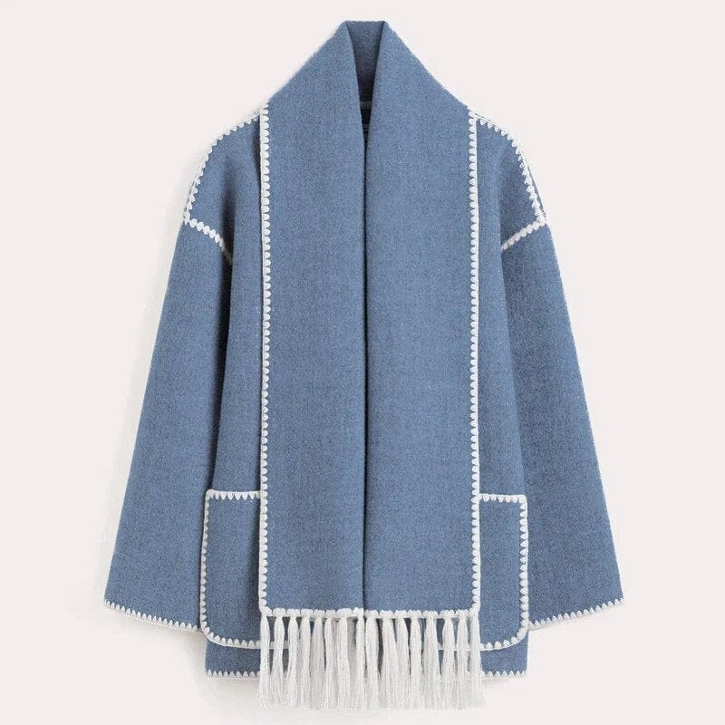 Cardigan aperto da donna con rifinitura a frange