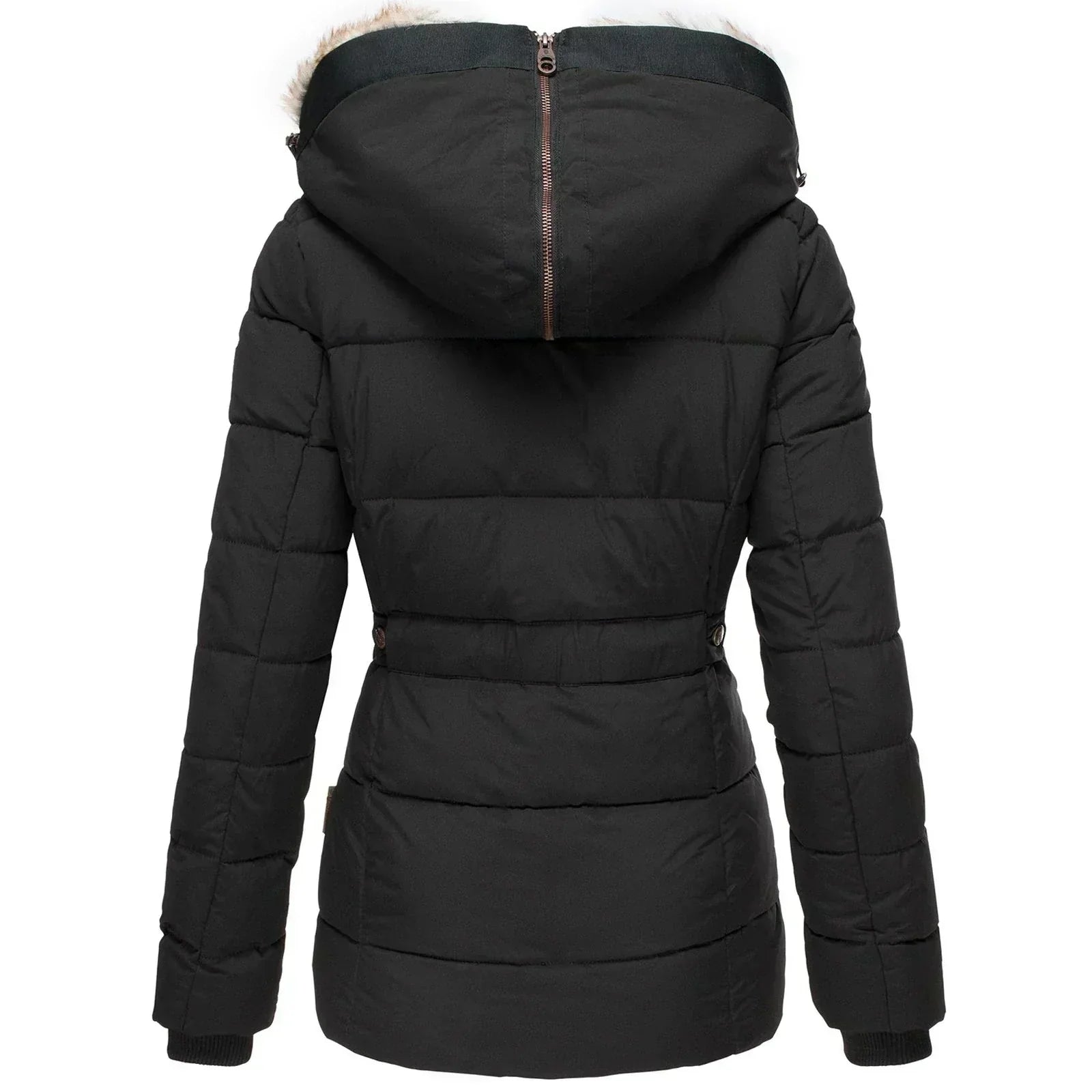 Parka da donna con cappuccio e fodera in pelliccia