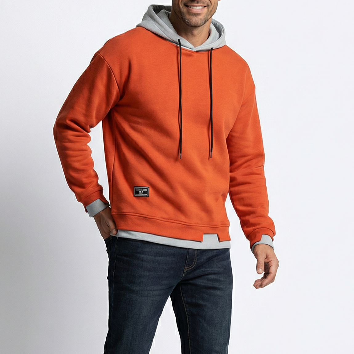 Men's Casual Pullover Hoodie with Drawstring Hood