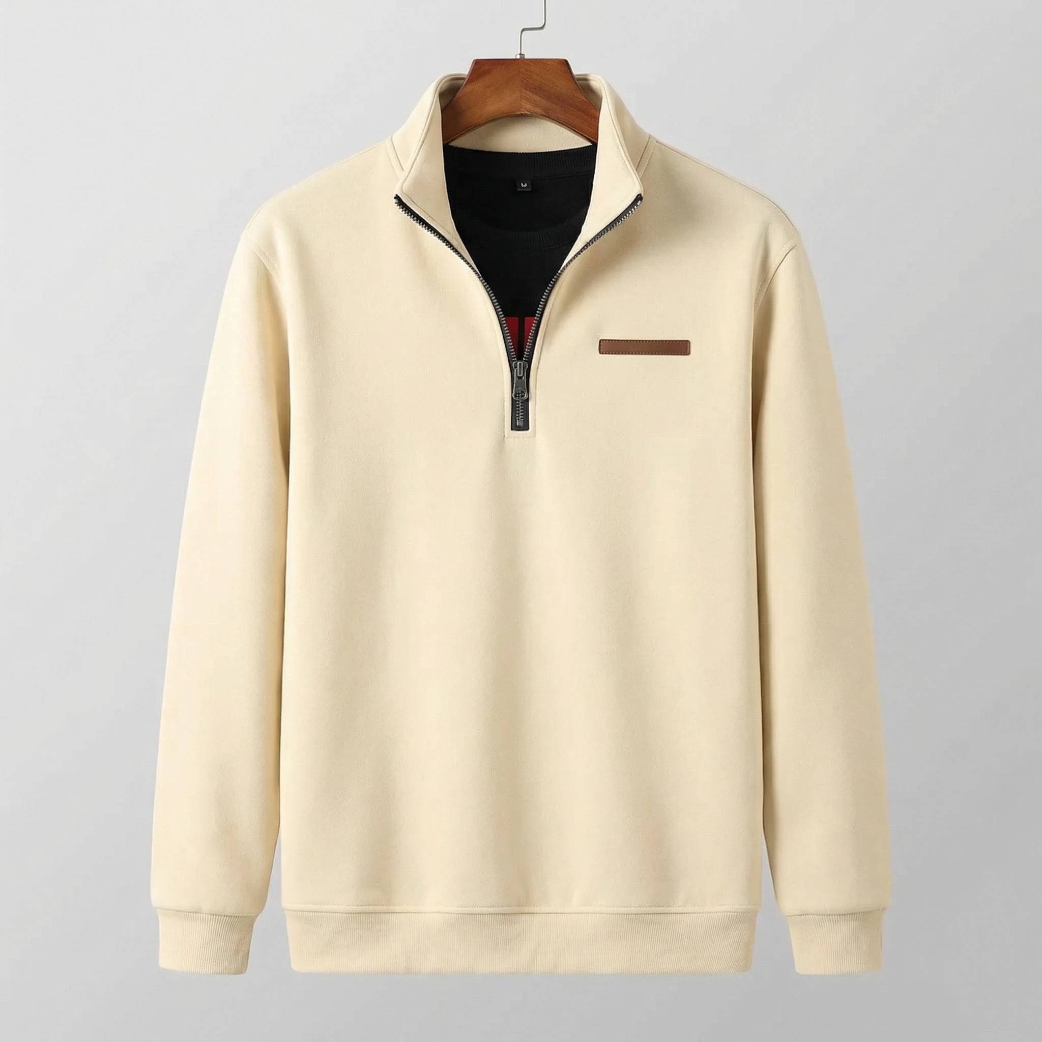 Men's Quarter-Zip Stand Collar Sweater
