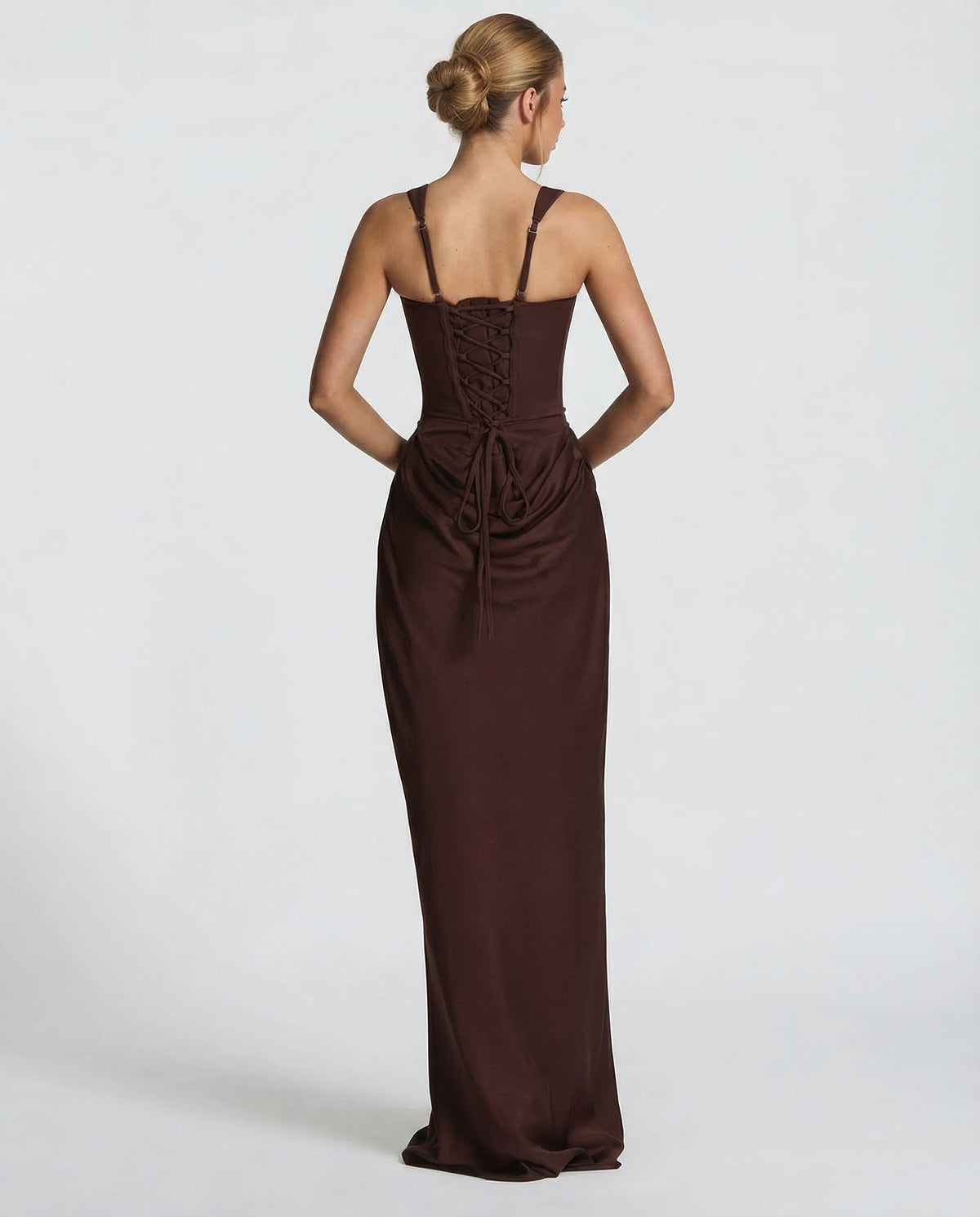 Women's Hourglass Maxi Dress with Sculpted Corset