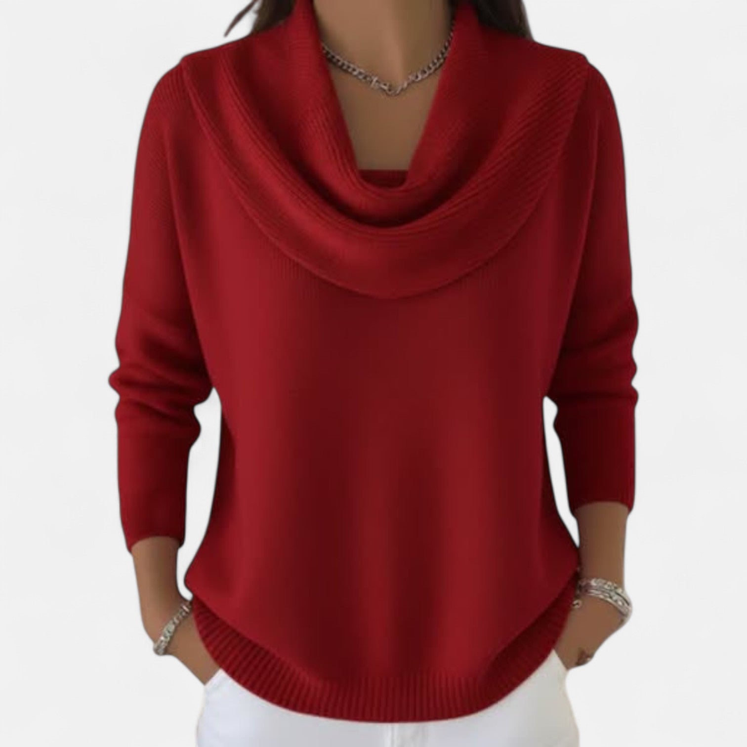 Women's Casual Cowl Neck Long Sleeve Sweater