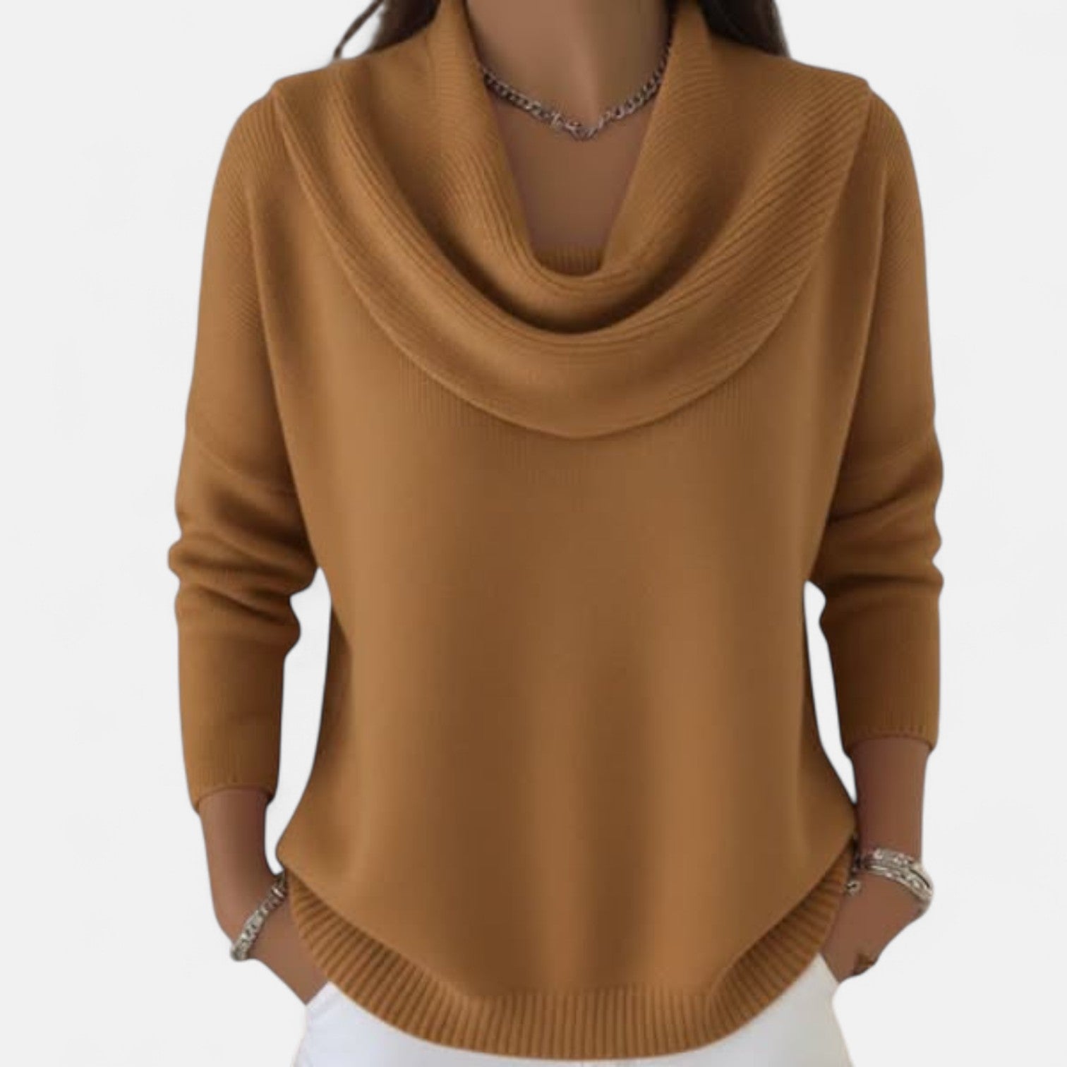 Women's Casual Cowl Neck Long Sleeve Sweater