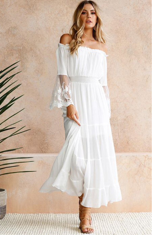Women's Off-Shoulder Boho Maxi Dress