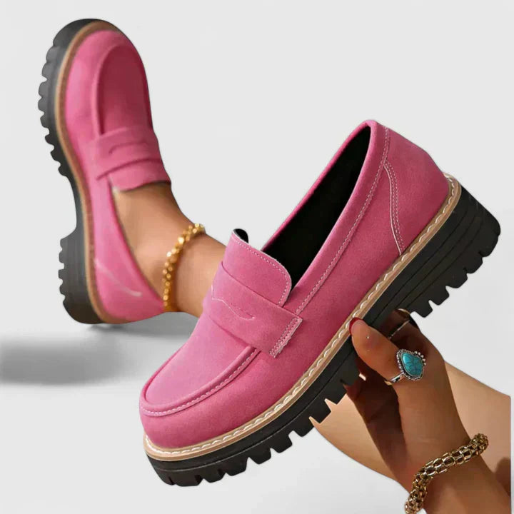 Αναπαυτικά Μοκασίνια Slip-On με Χοντρό Τακούνι