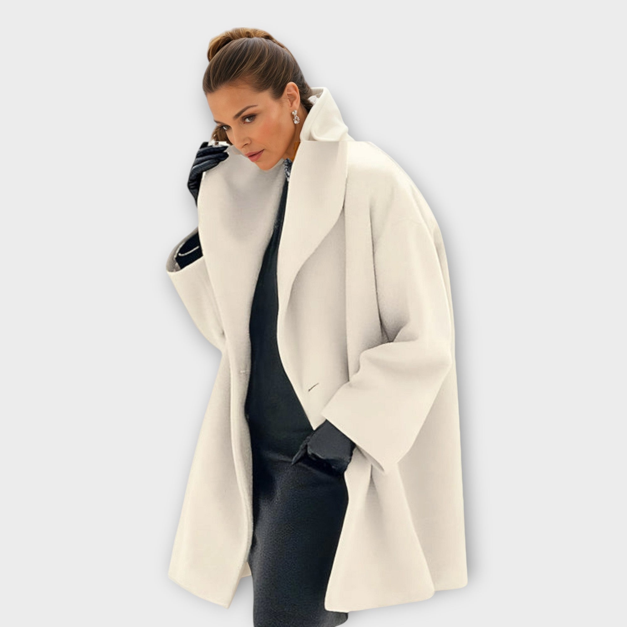 Women's Casual Oversized Open Front Shawl Collar Winter Coat