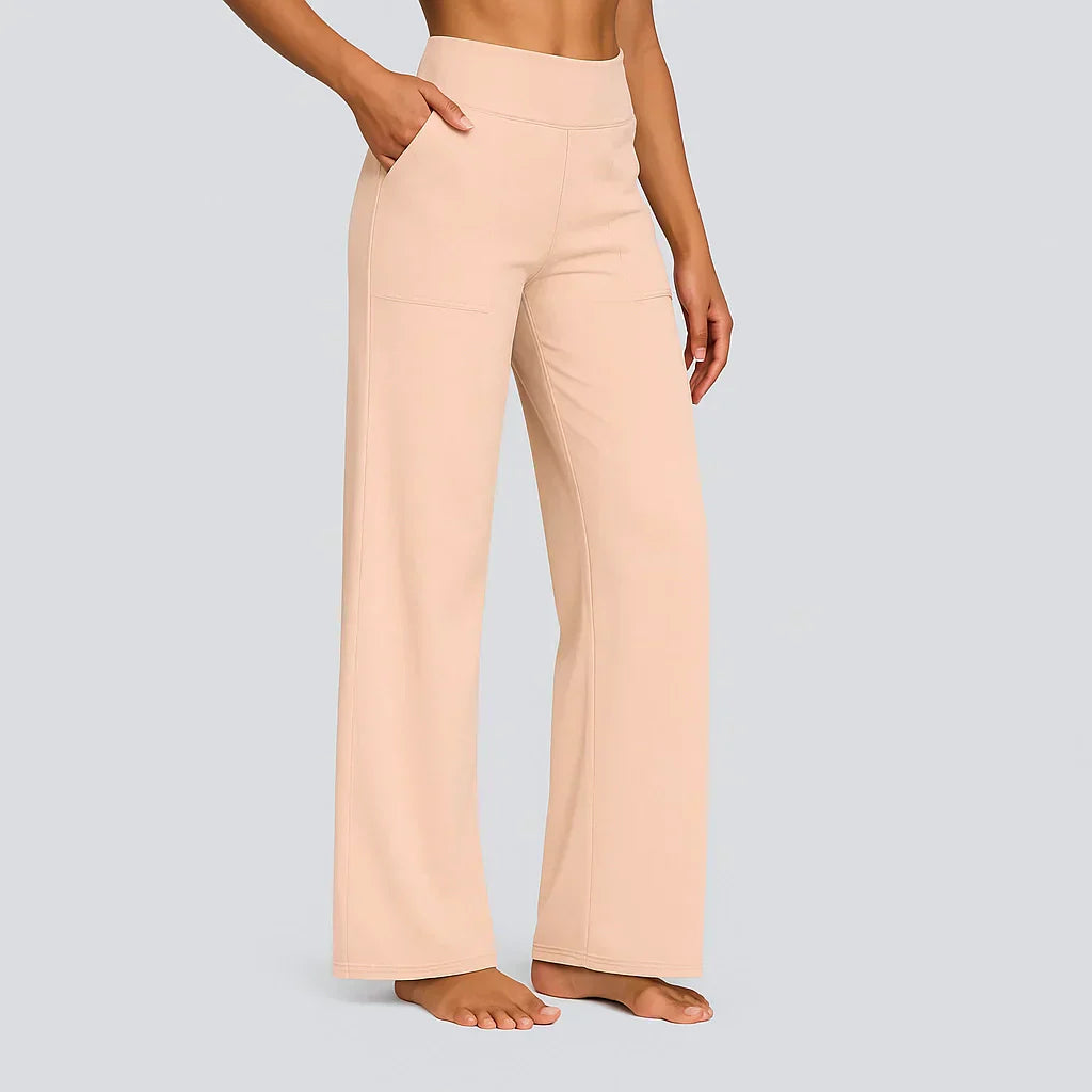 Pantaloni da donna in jersey con gambe dritte