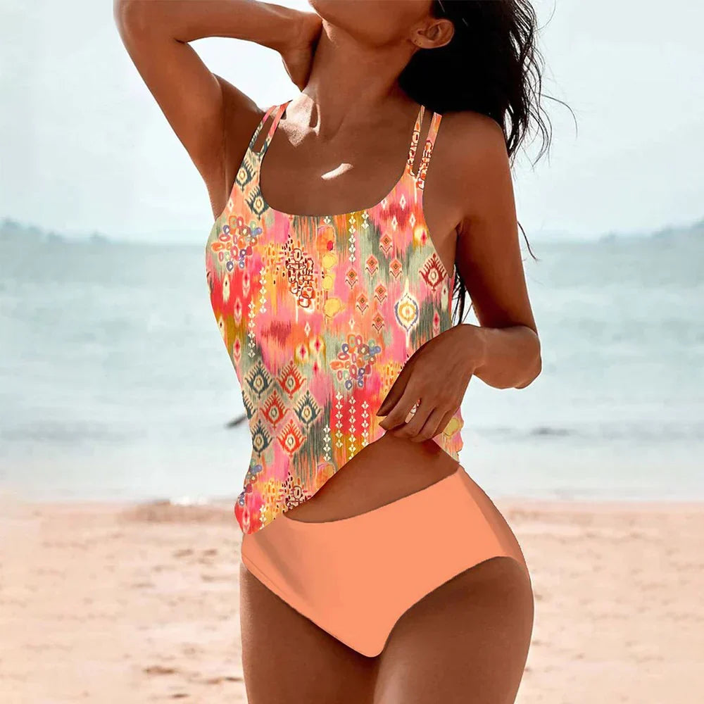 Women’s Printed High-Waisted Two-Piece Swimsuit
