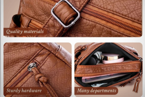 Catherine - Vegan Leather Crossbody Shoulder Bag