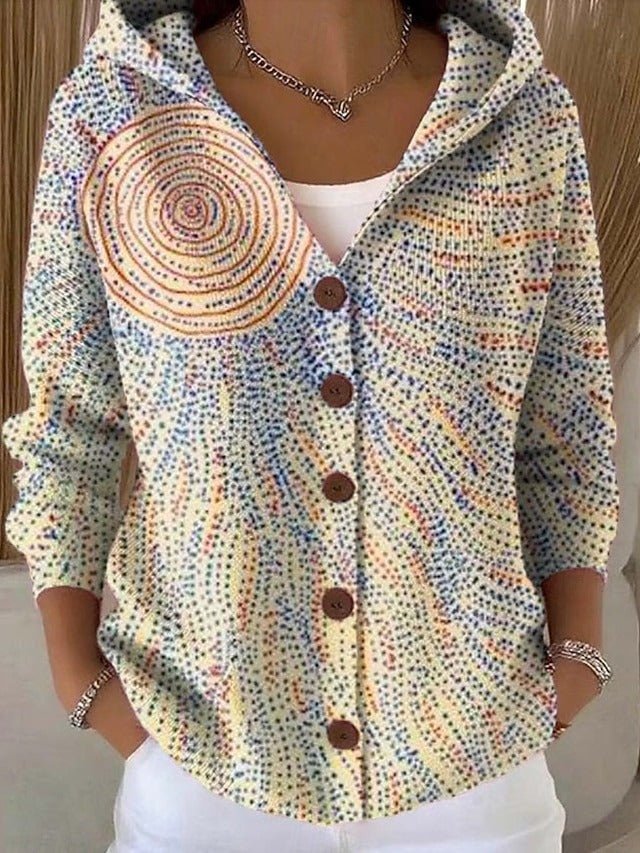 Women’s Hooded Button Long Sleeve Knit Cardigan