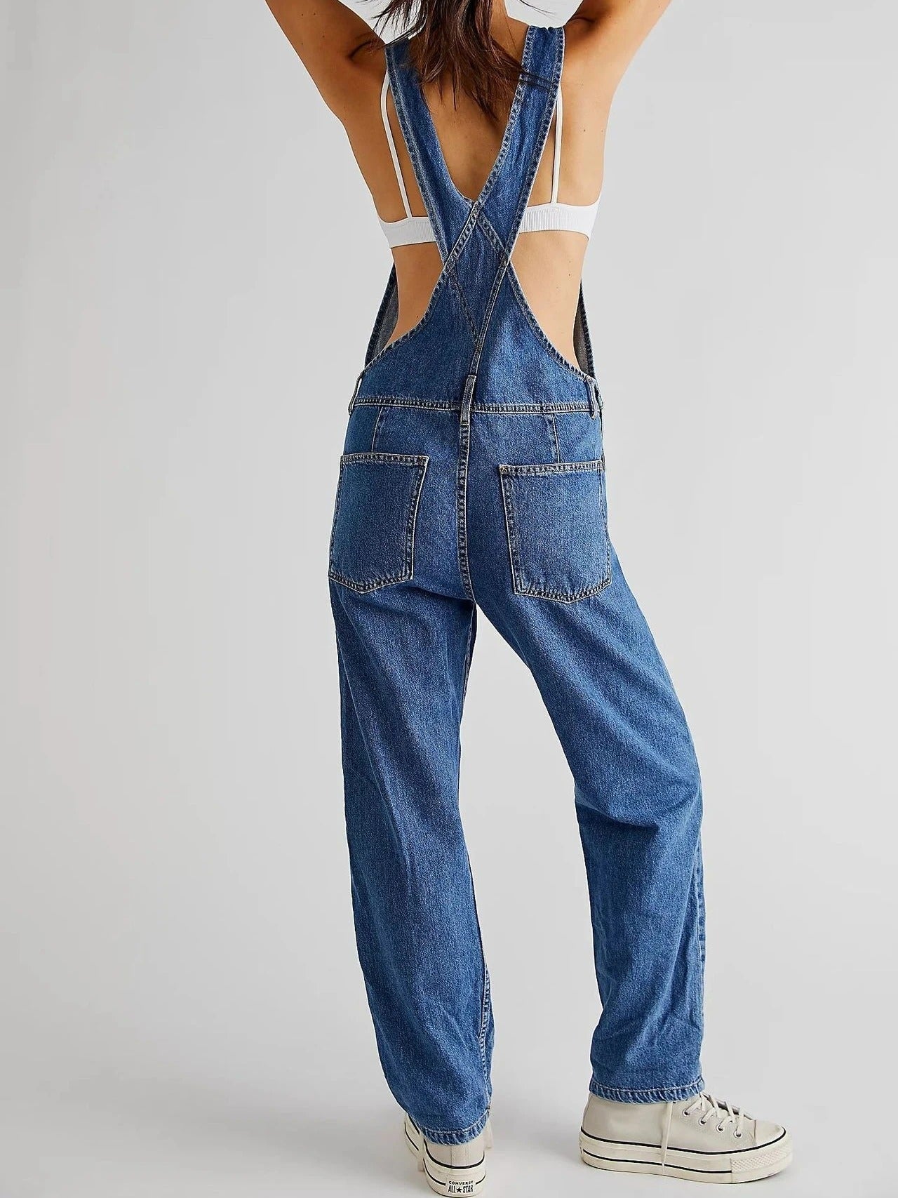 Salopette en jean pour femmes avec bretelles réglables