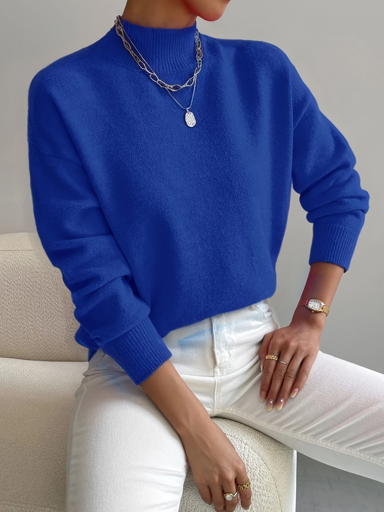 Women's Turtleneck Soft Knit Classic Sweater