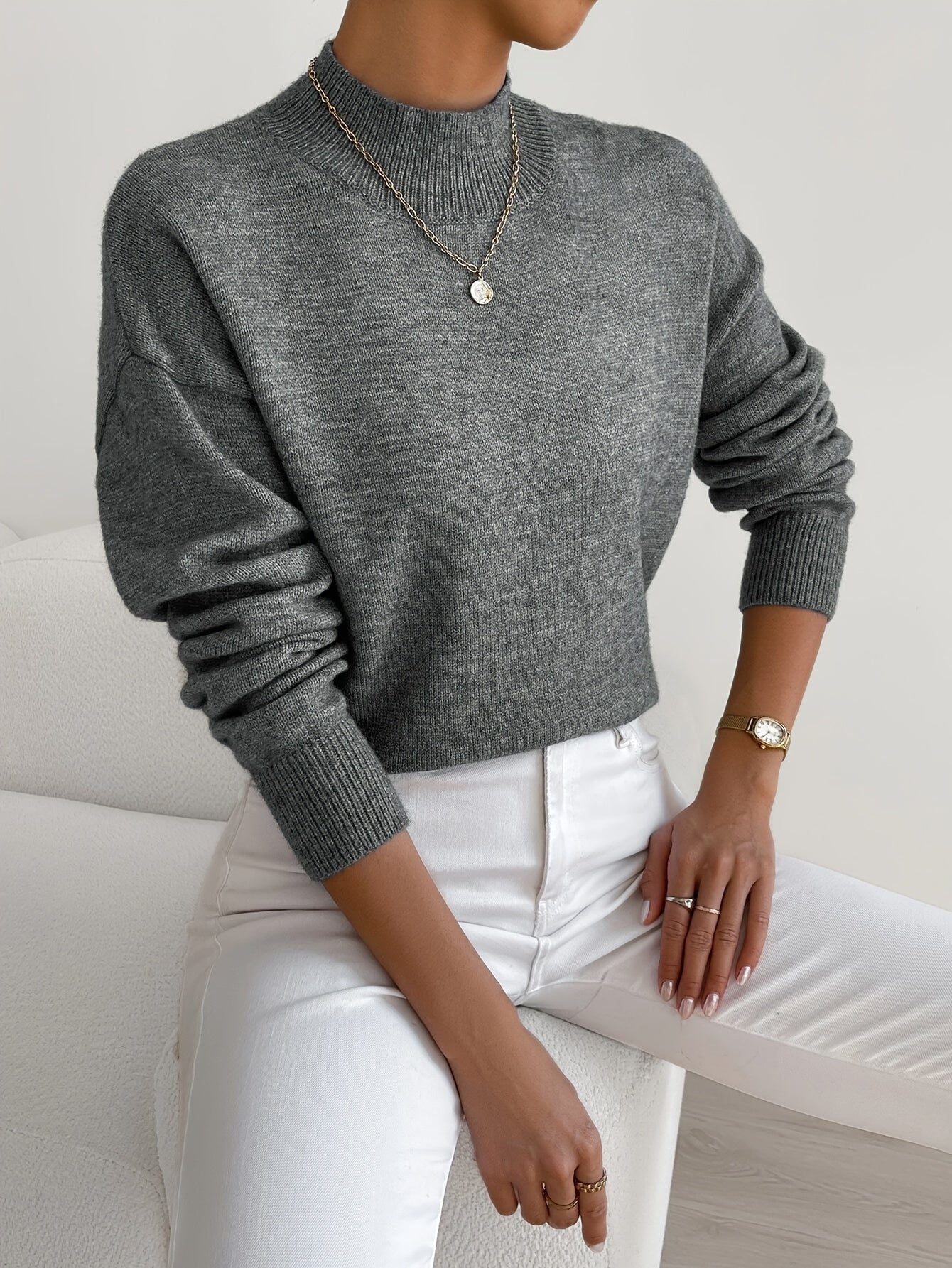 Women's Turtleneck Soft Knit Classic Sweater