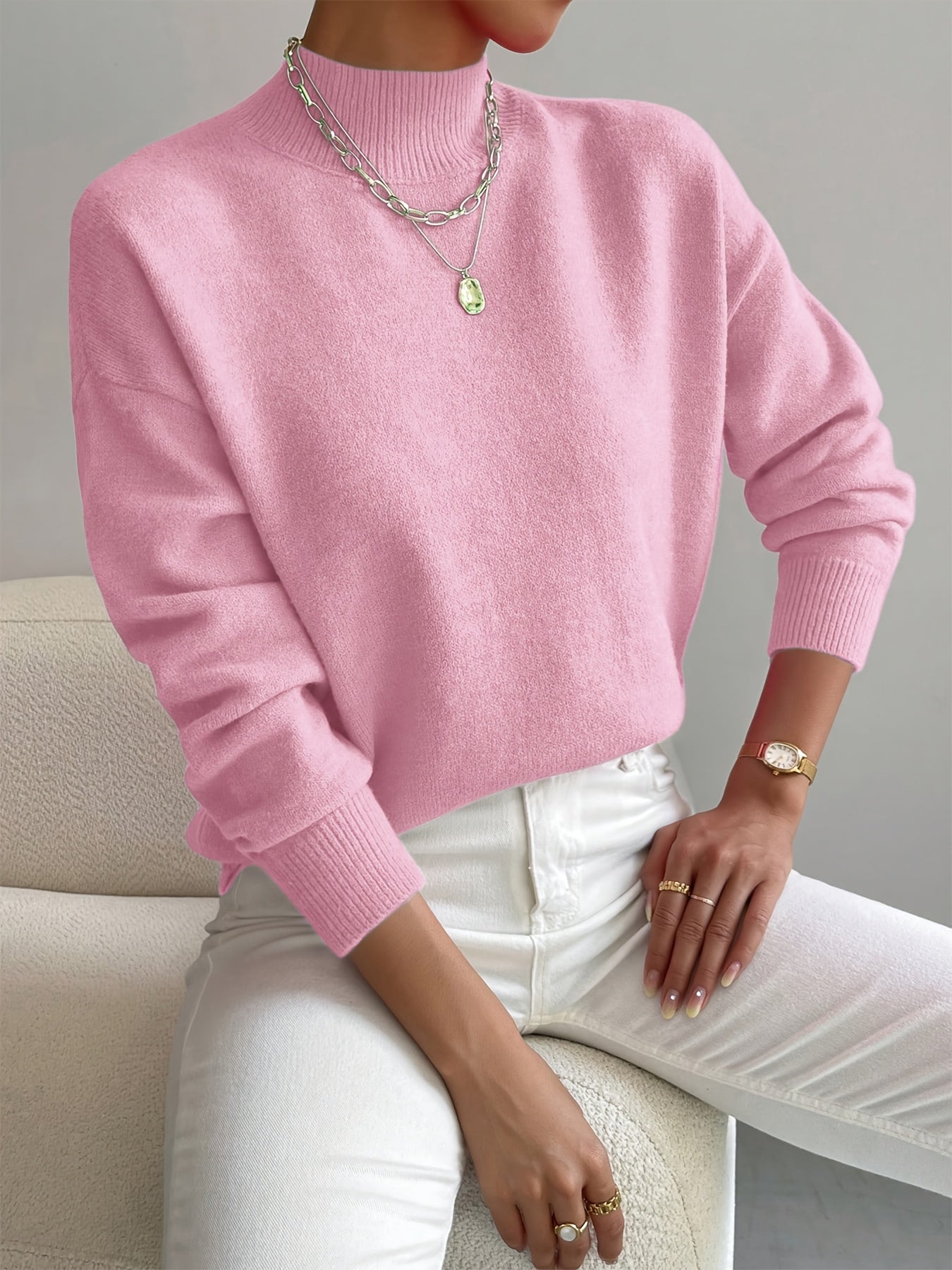 Women's Turtleneck Soft Knit Classic Sweater