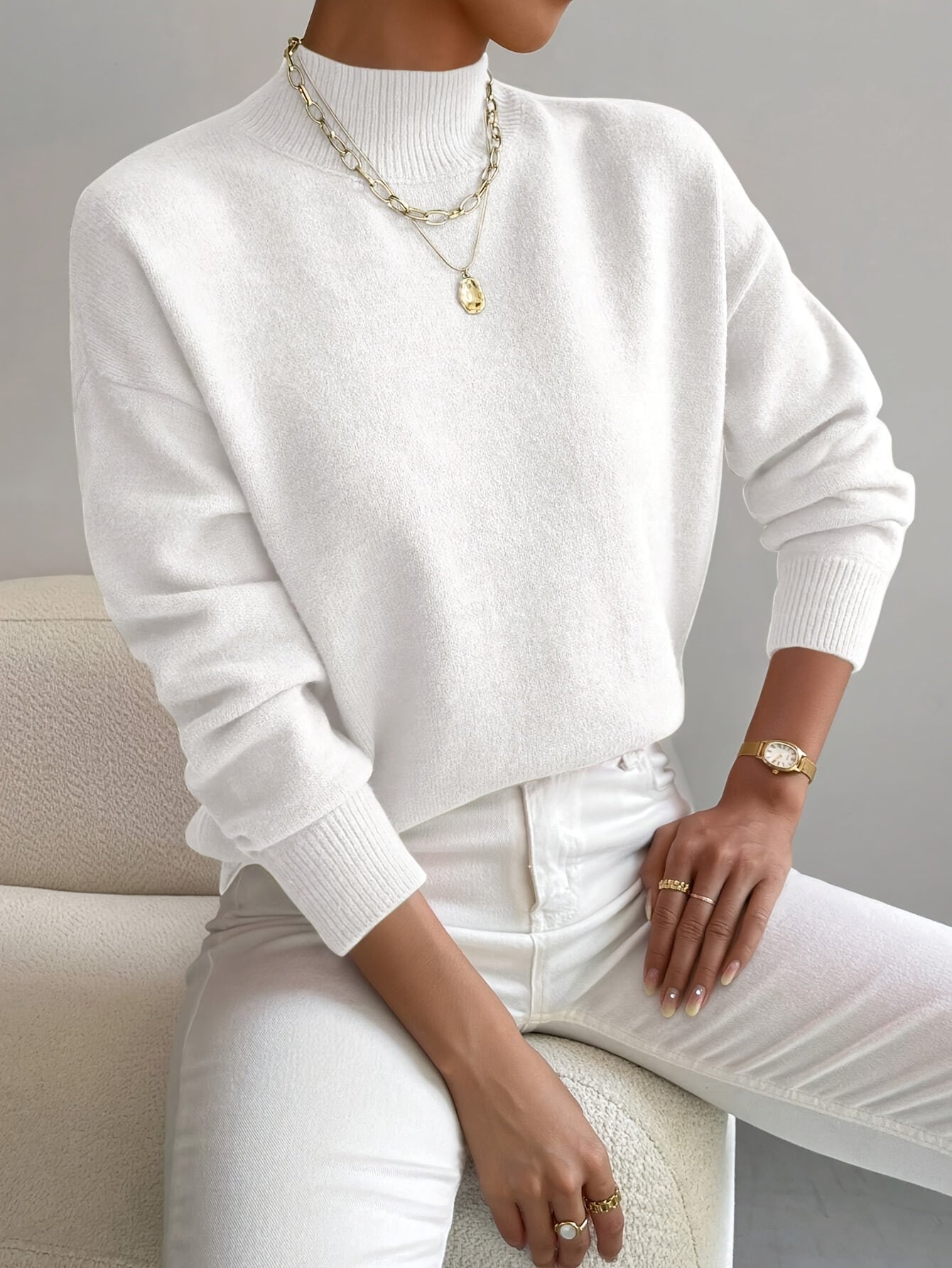 Women's Turtleneck Soft Knit Classic Sweater