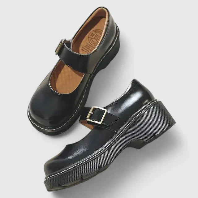 Women's Leather Mary Jane Platform Shoes