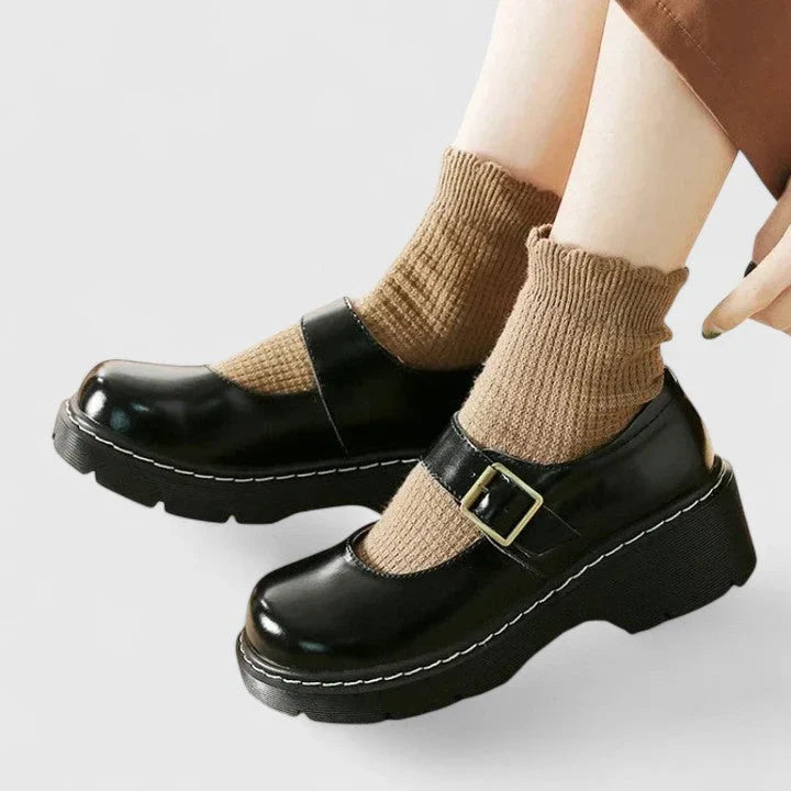 Women's Leather Mary Jane Platform Shoes