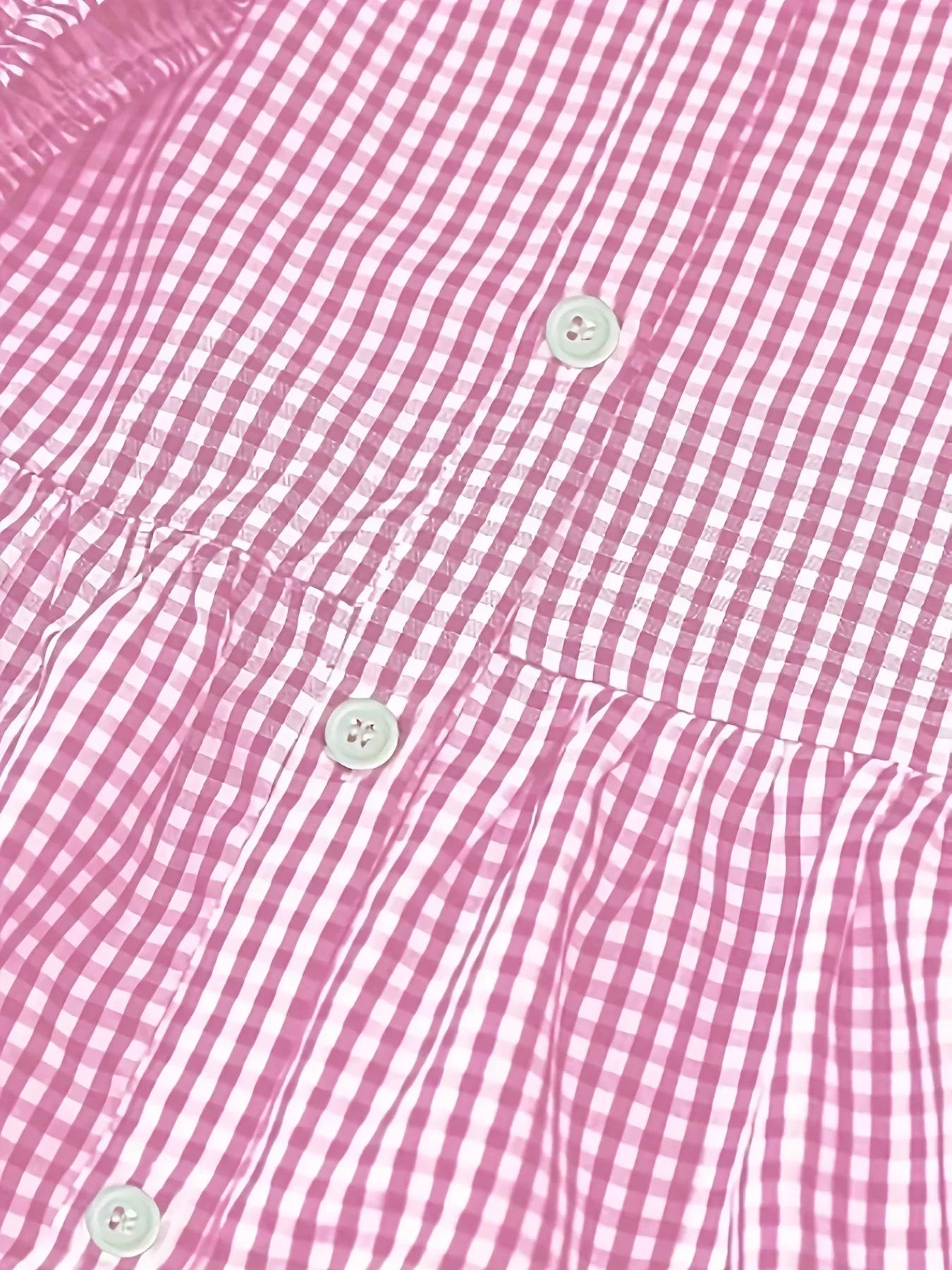 Gingham Mini Dress with 3/4 Sleeves for Women
