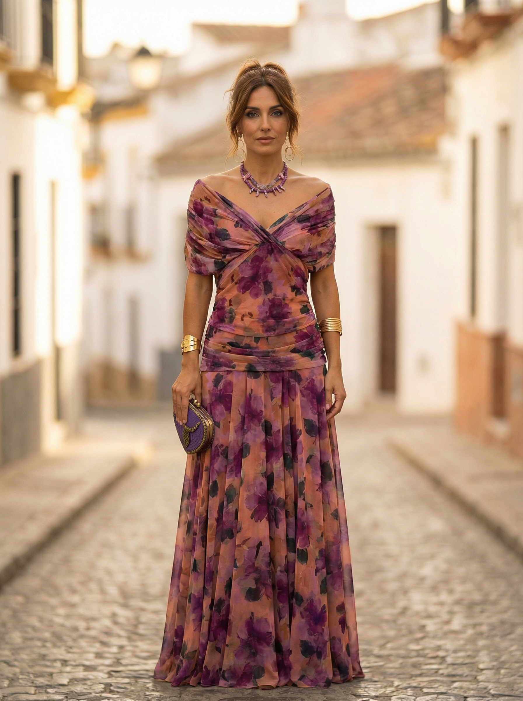 Robe maxi de soirée élégante pour femme à épaules dénudées