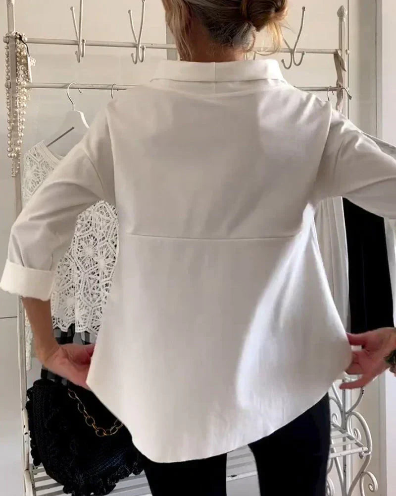 Women's Elegant Boat Neck 3/4 Sleeve Relaxed Top