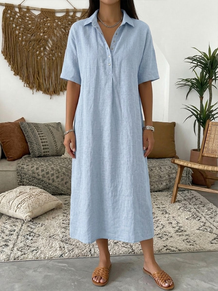 Women’s Casual Collared Summer Midi Dress