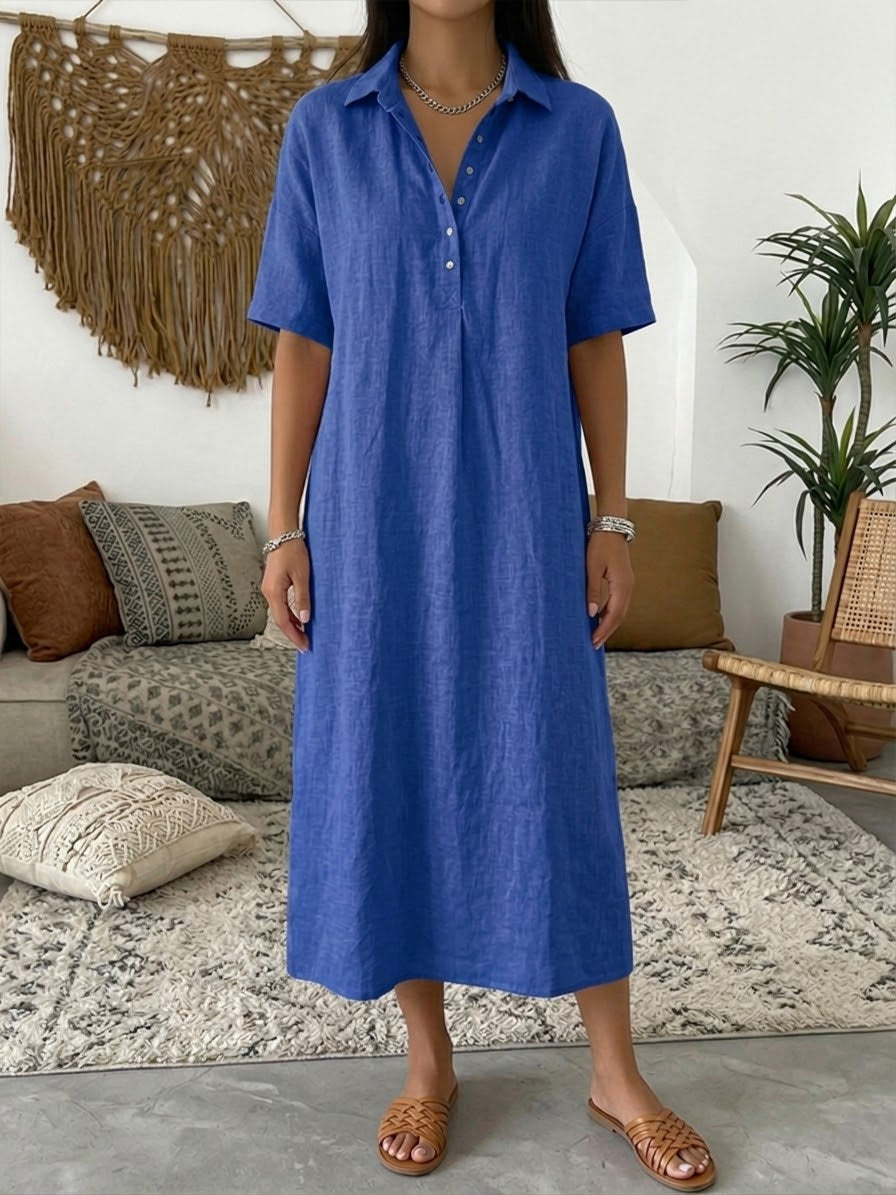 Women’s Casual Collared Summer Midi Dress