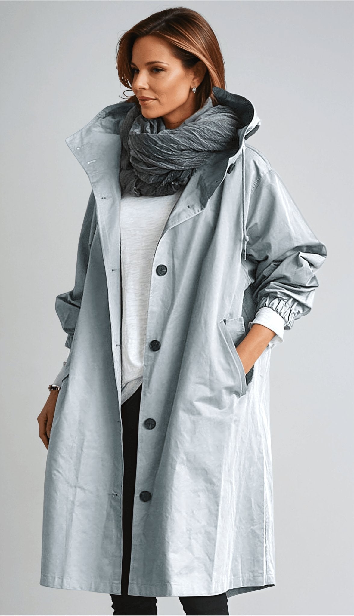 Parka impermeabile oversize da donna, trench coat