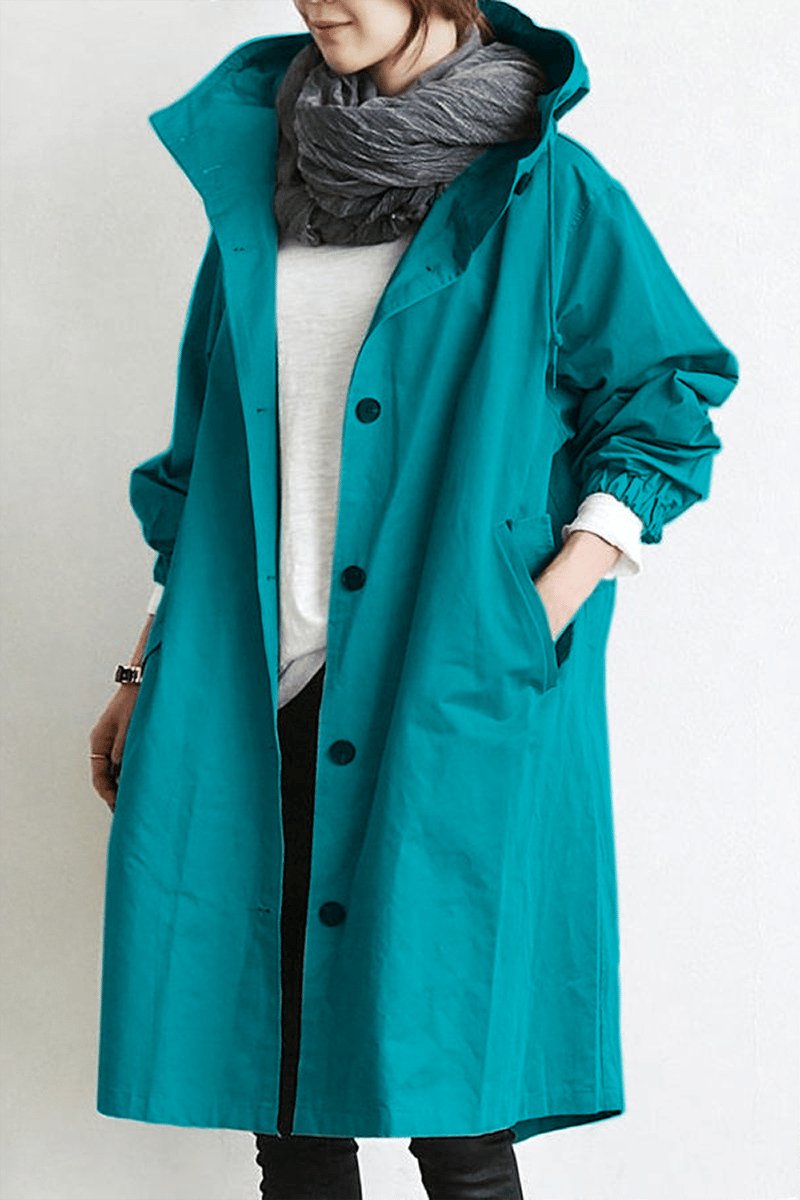 Parka impermeabile oversize da donna, trench coat