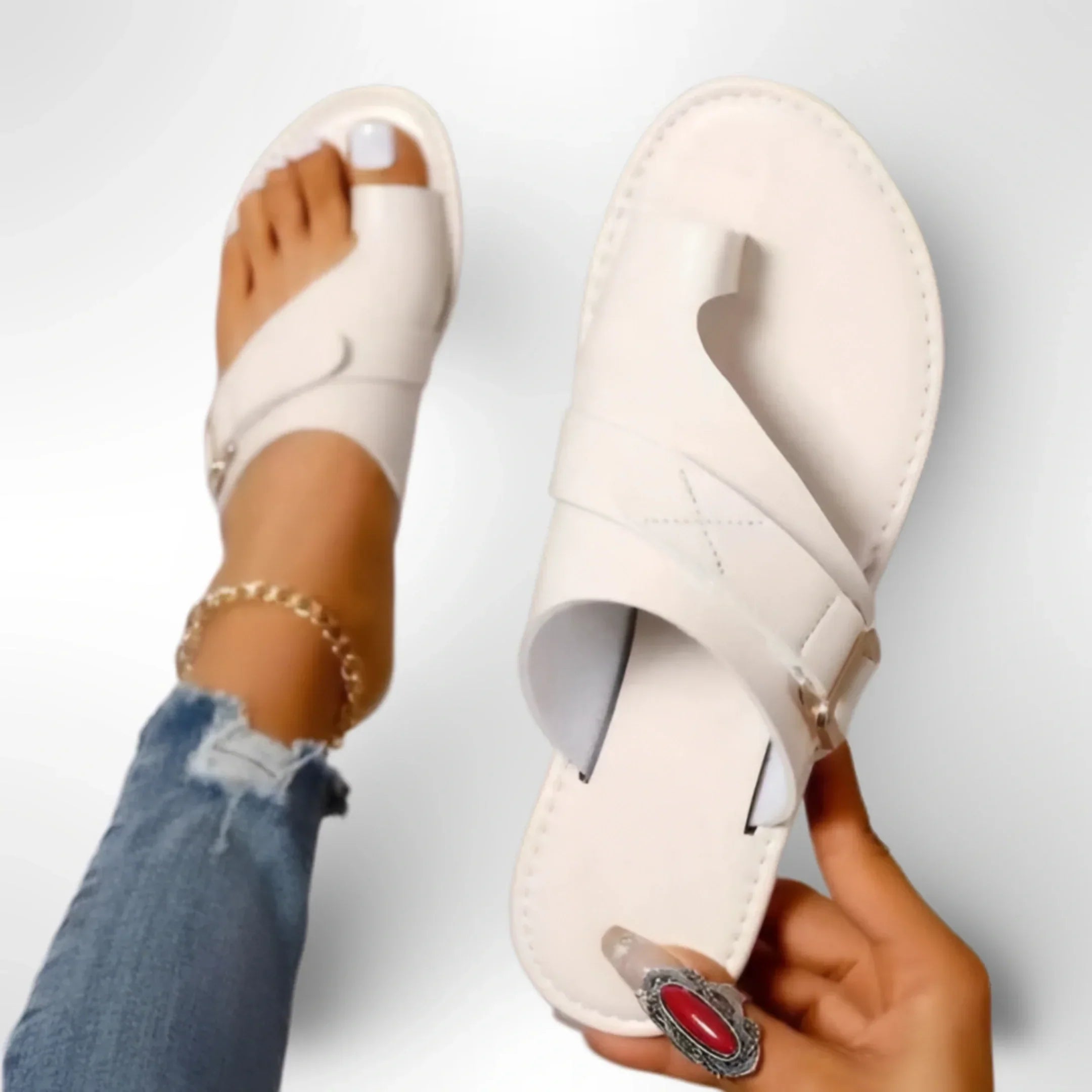 Sandales en cuir réglables confortables