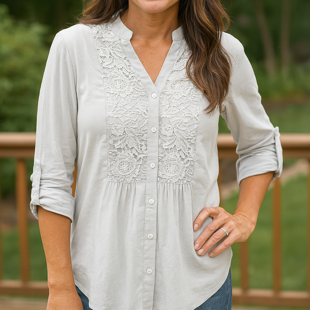 Lace - Detail Long Blouse