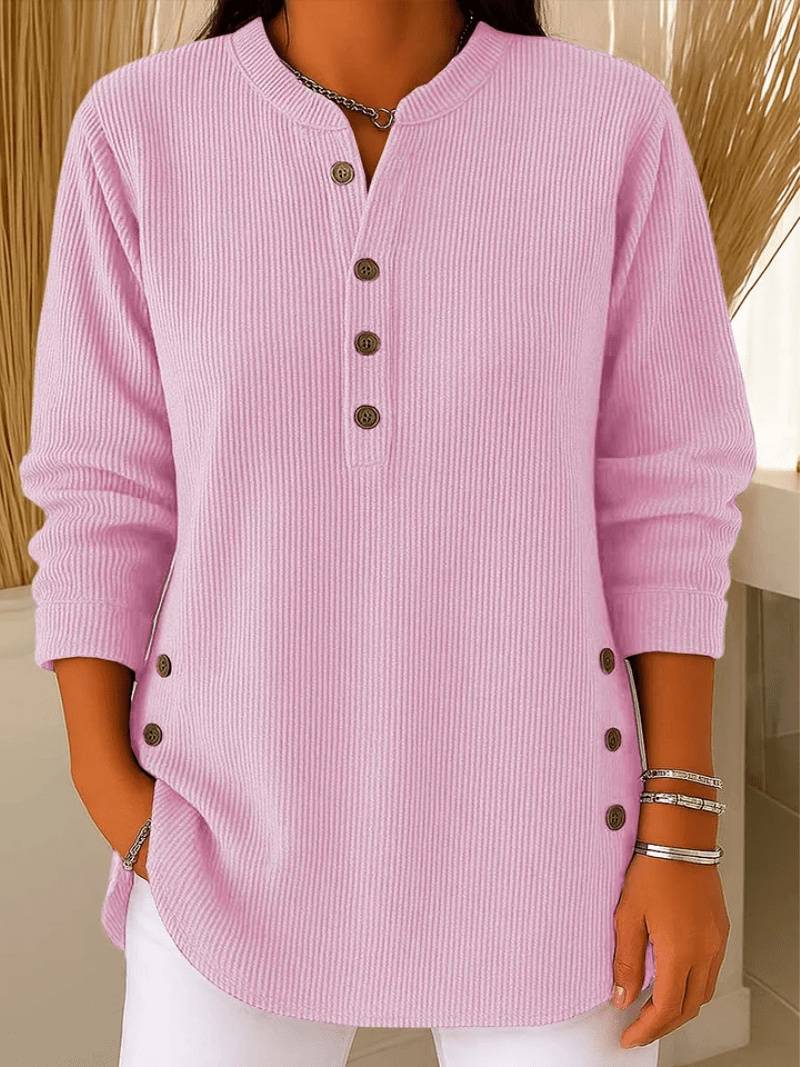 Women’s Long Sleeve Button Front Knit Top
