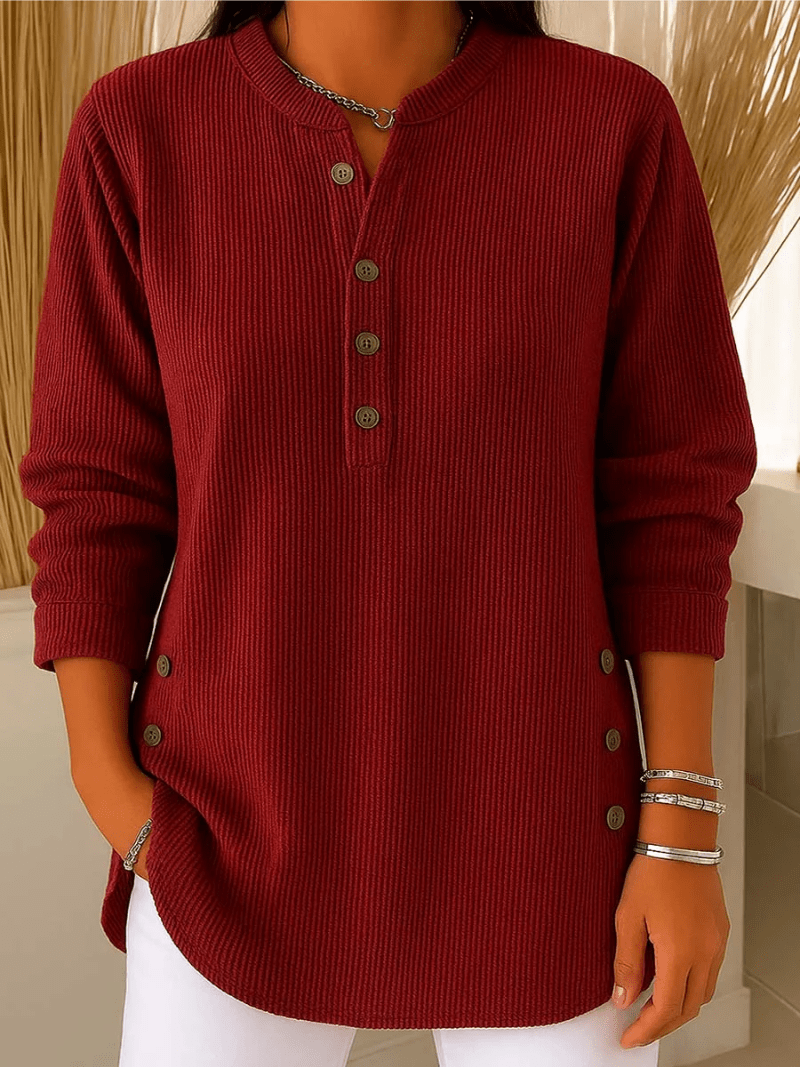 Women’s Long Sleeve Button Front Knit Top