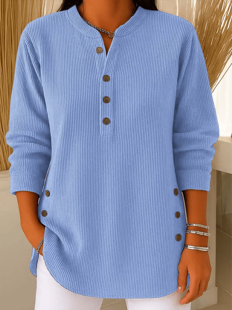 Women’s Long Sleeve Button Front Knit Top