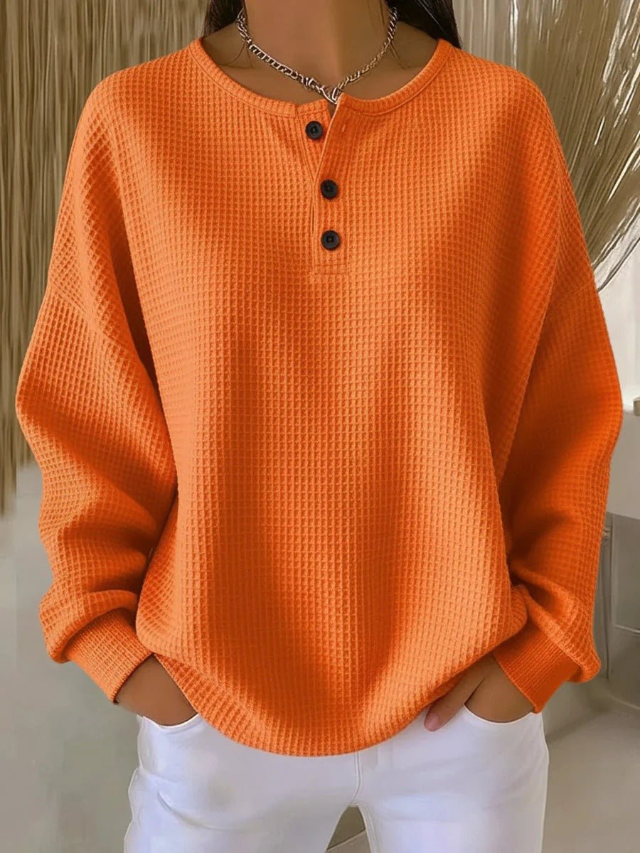 Women’s Long Sleeve Waffle Knit Sweater