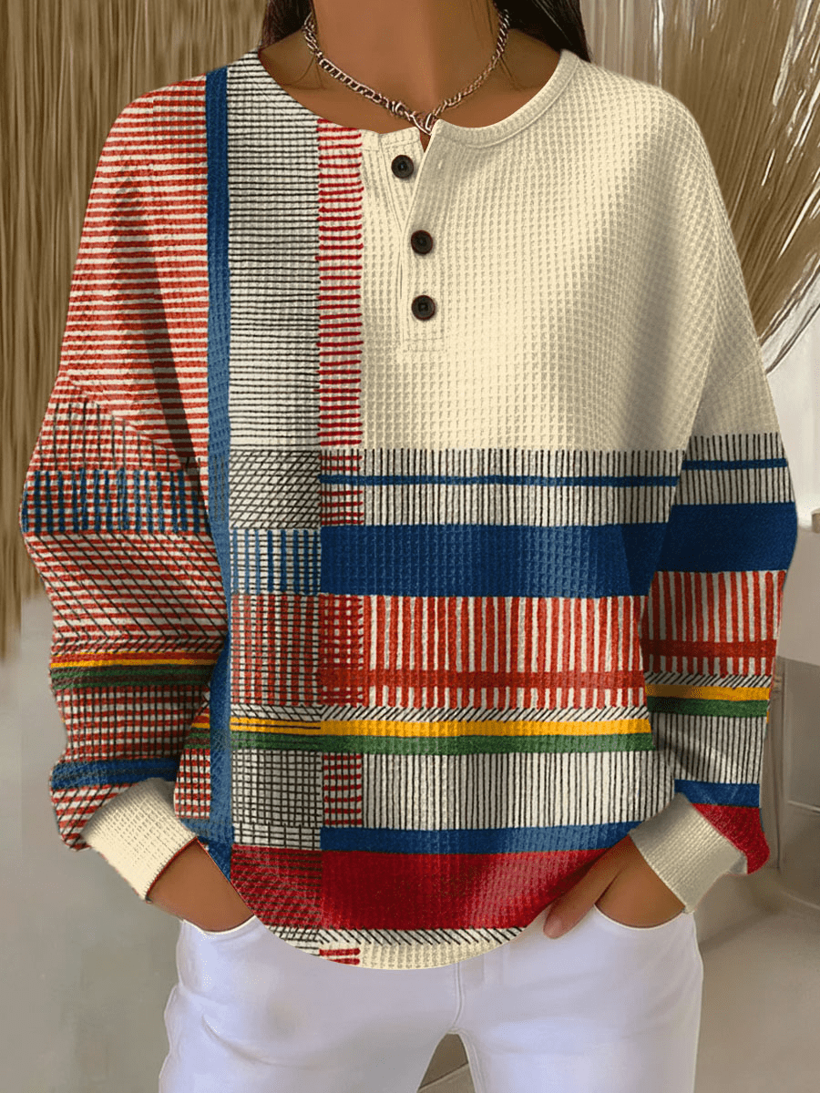 Women’s Long Sleeve Waffle Knit Sweater