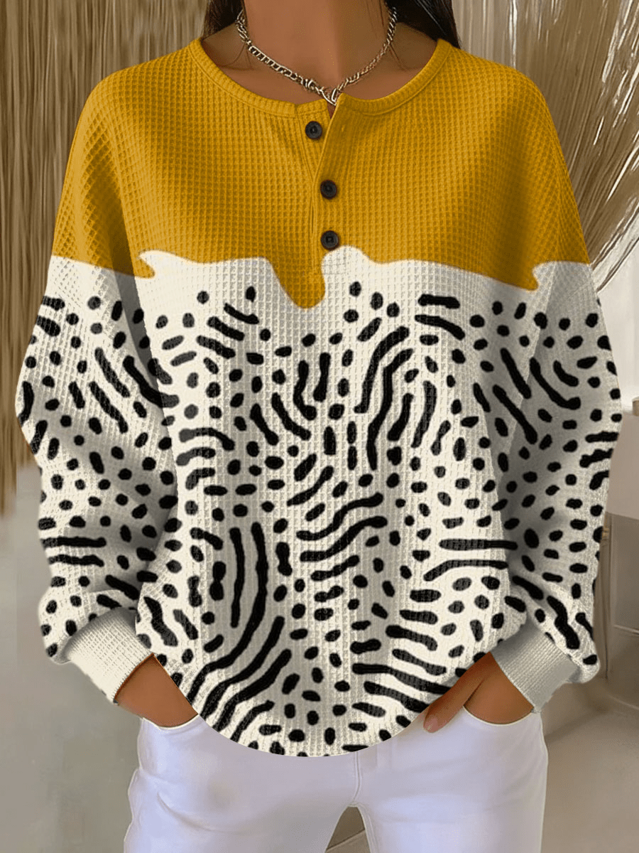 Women’s Long Sleeve Waffle Knit Sweater