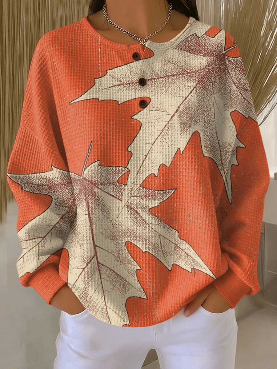 Women’s Long Sleeve Waffle Knit Sweater