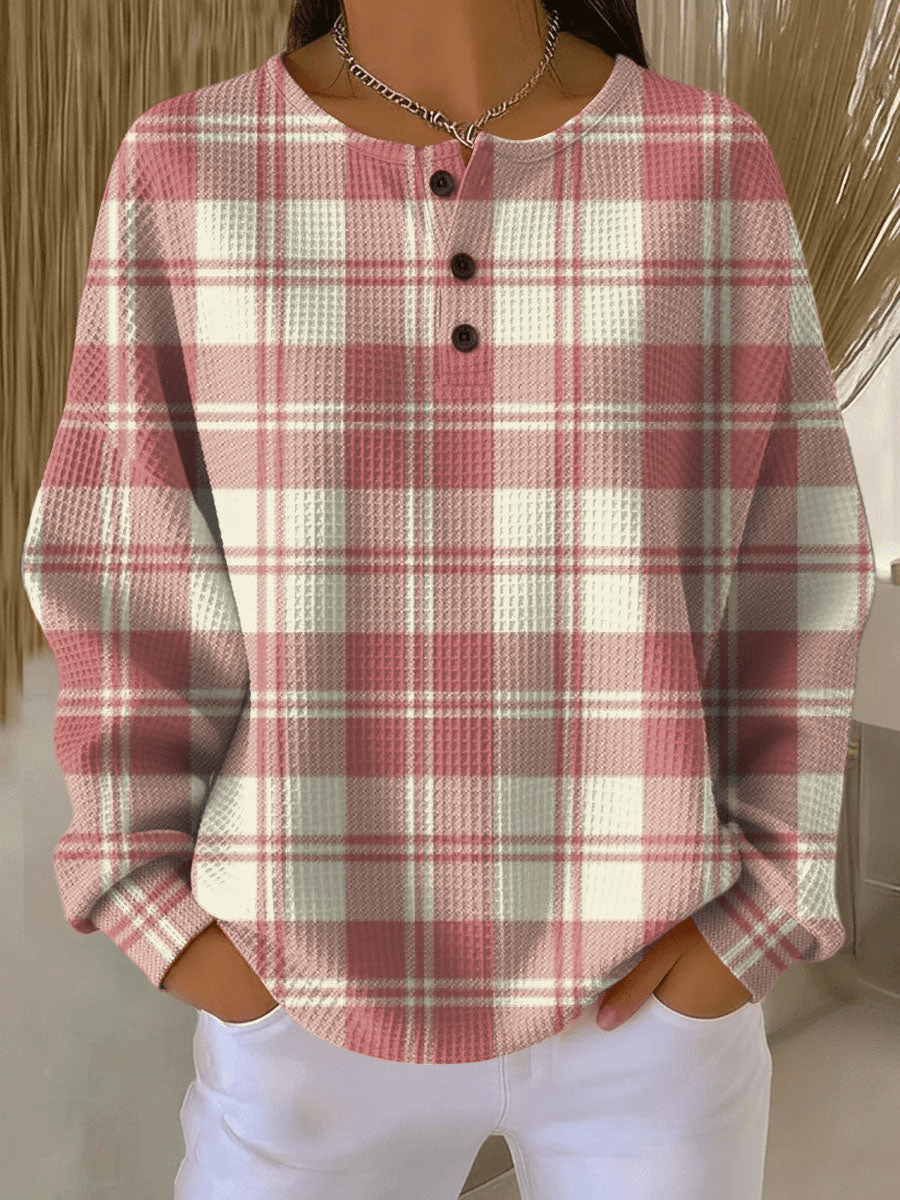 Women’s Long Sleeve Waffle Knit Sweater