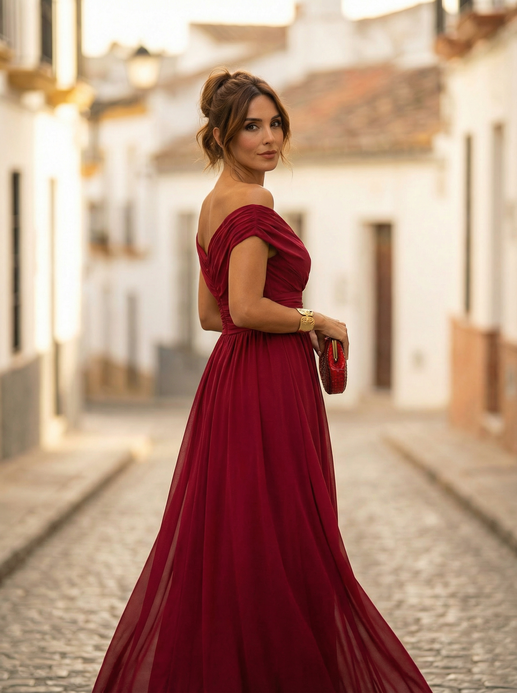Robe maxi de soirée élégante pour femme à épaules dénudées