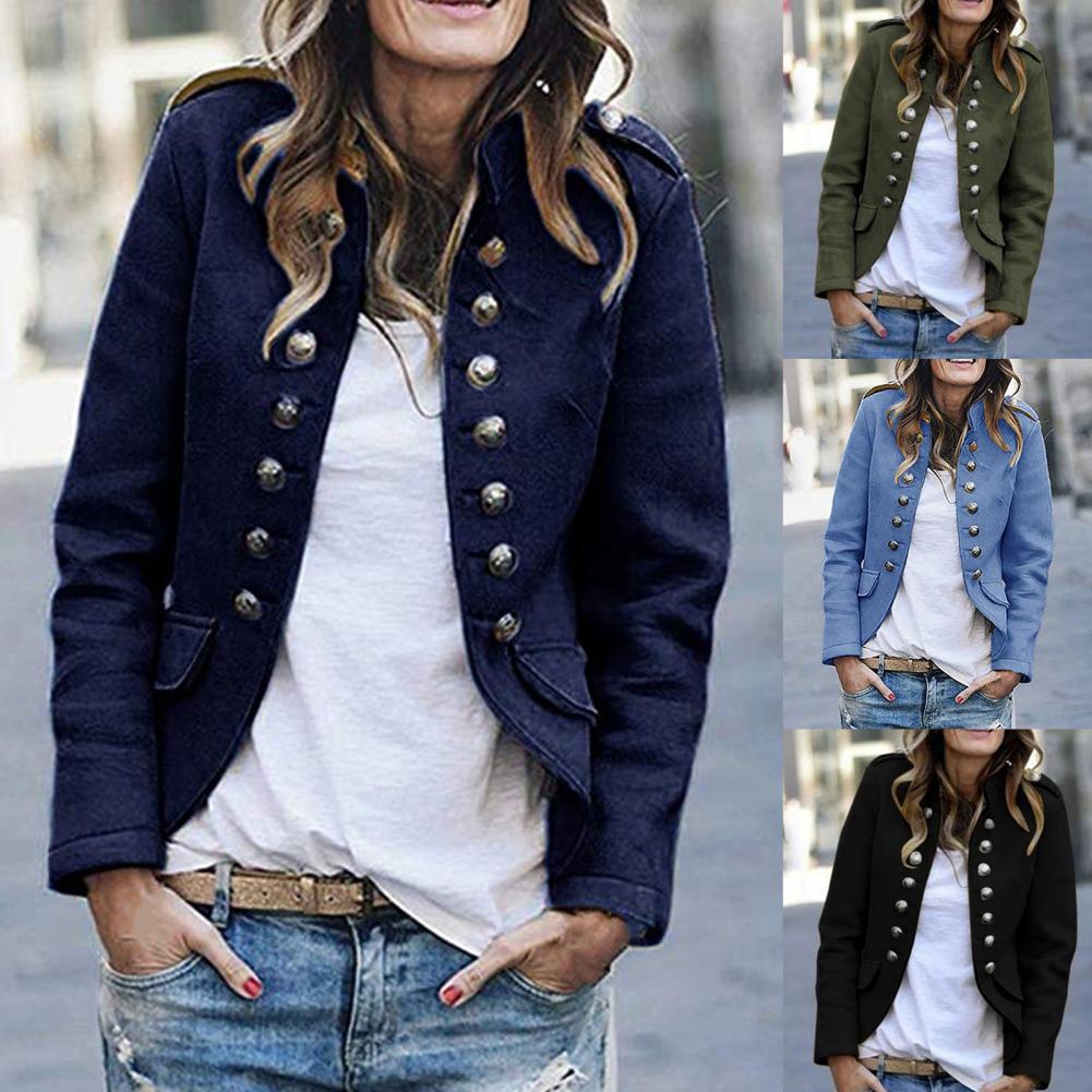 Blazer femme à col officier, coupe ajustée moderne
