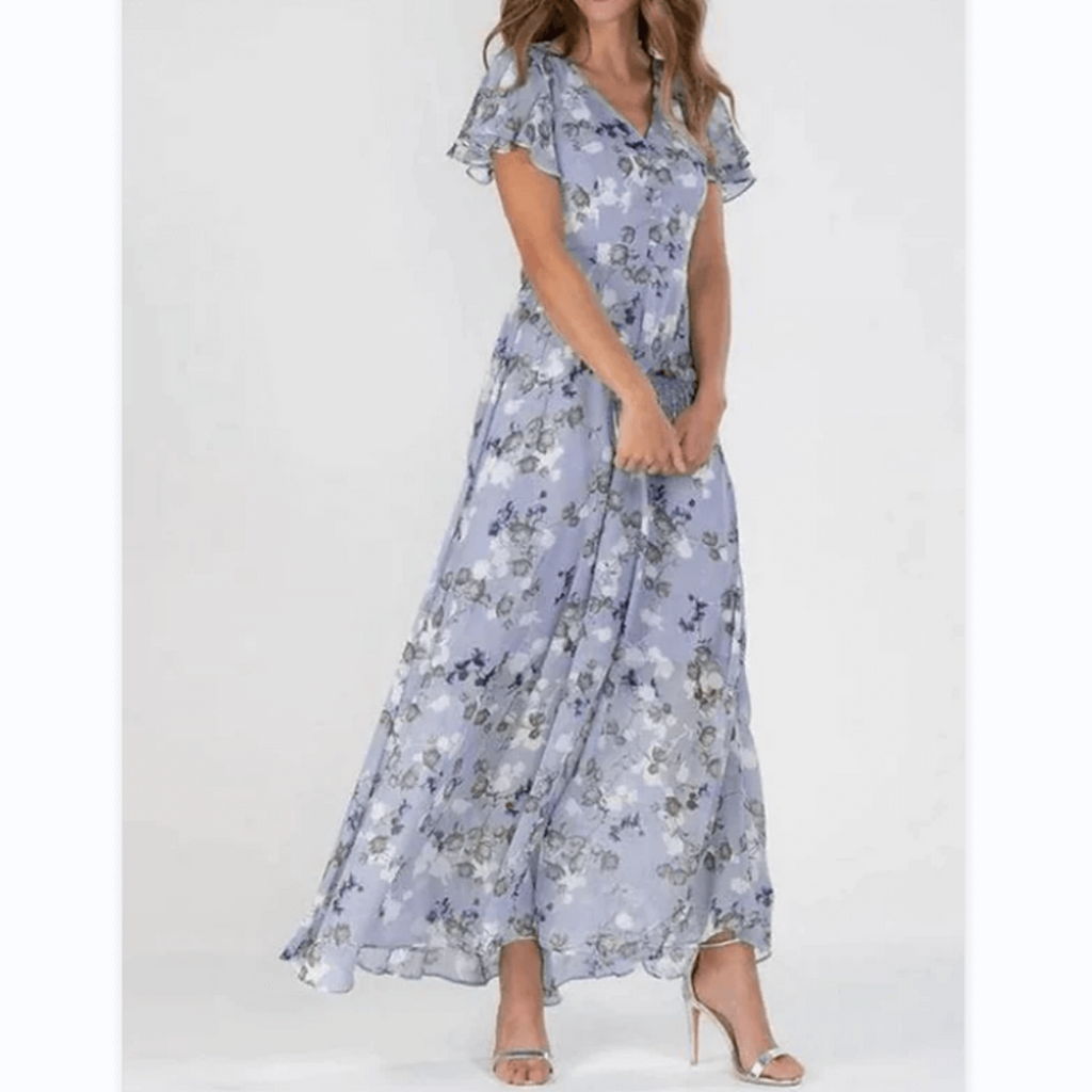 Ann - Flutter Sleeve Maxi Dress