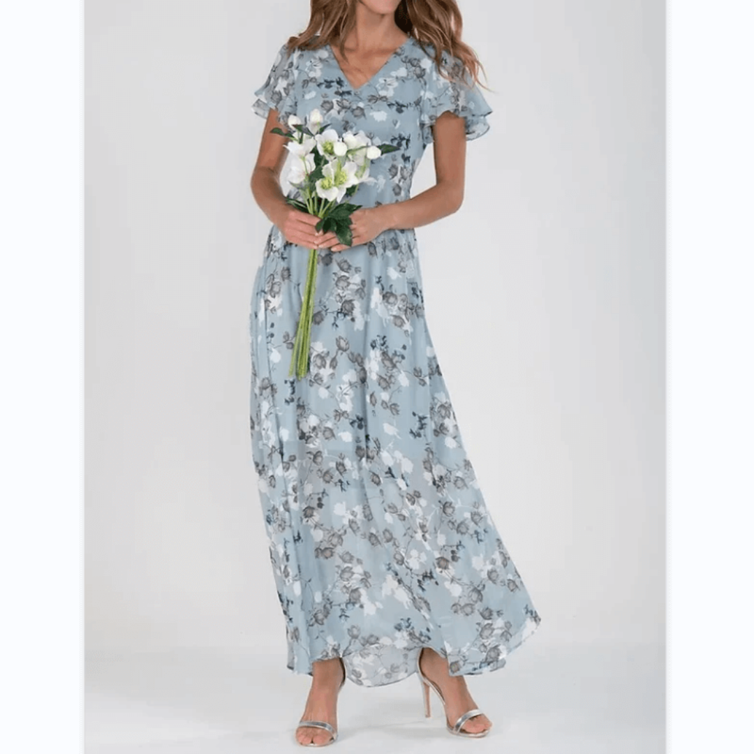 Ann - Flutter Sleeve Maxi Dress